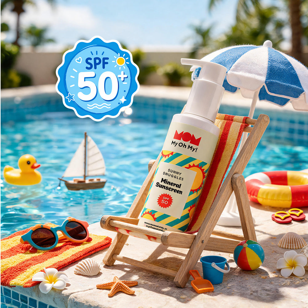 Sunny Snuggles - For Baby & Kids Kolay Uygulanabilir Çok Yüksek Korumalı Nan-Nano Mineral Filtreli UVA/UVB SPF50+ Bitkisel Doğal Vegan Güneş Losyonu