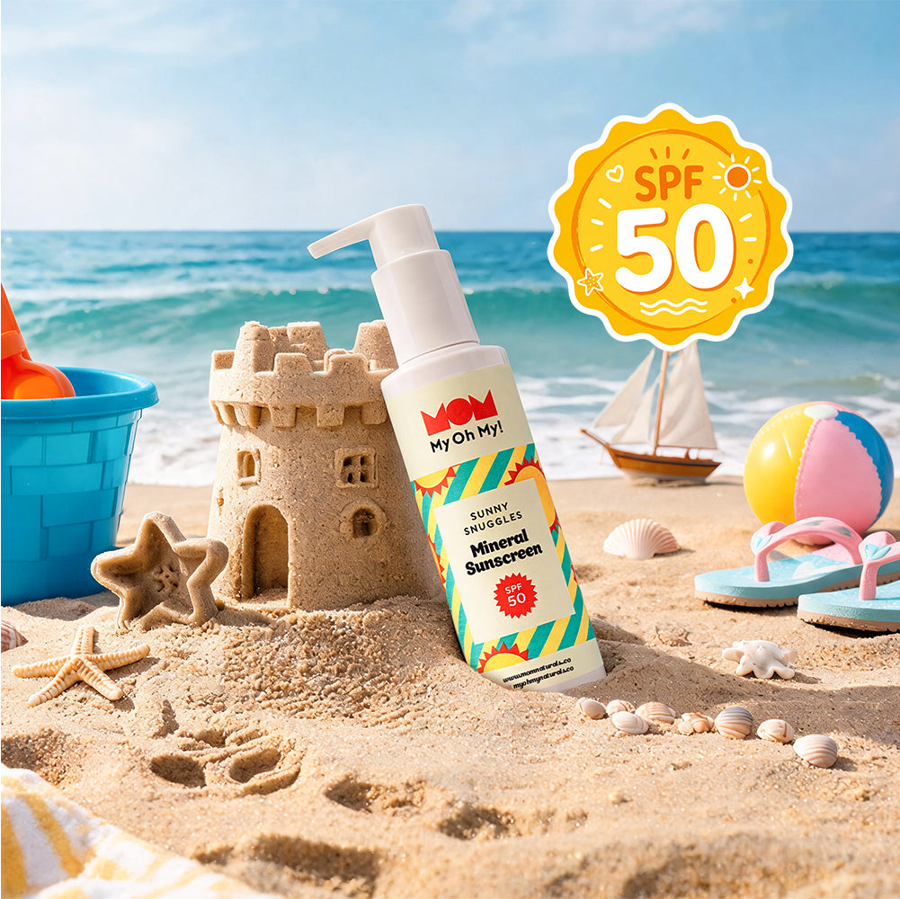 Sunny Snuggles - For Baby & Kids Kolay Uygulanabilir Çok Yüksek Korumalı Nan-Nano Mineral Filtreli UVA/UVB SPF50+ Bitkisel Doğal Vegan Güneş Losyonu